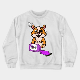 Funny Hamster spilled grape jam Crewneck Sweatshirt